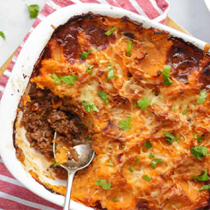 Moroccan Cottage Pie with Sweet Potato