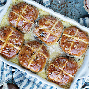 Hot Cross Bun Pudding Hot Cross Bun Pudding