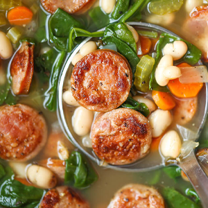 Slow Cooker Cannellini Bean, Spinach & Sausage Soup Thermos Filler