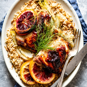 Oven Roasted Orange Chicken with Fennel