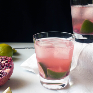 sparkling pomegranate caipirinha cachaca drink cocktail