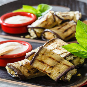 Char Grilled Rolled & Stuffed Eggplant Recipe