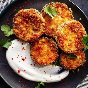 Crispy Eggplant with Minty Yoghurt Recipe