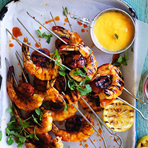 Aussie Prawn & Snag Skewers Australia Day Recipe