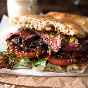 Gourmet Steak Sandwich with Caramelised Onion Australia Day Recipe