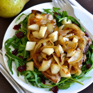 pear caramelised onion pork chops pear recipes